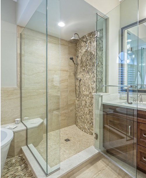 bathroom glass door shower